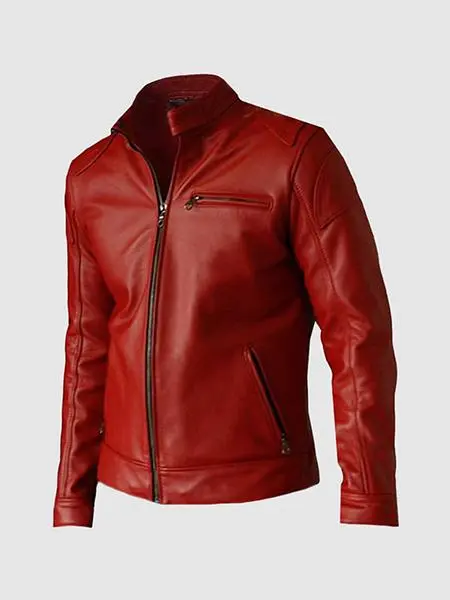 red leather jacket